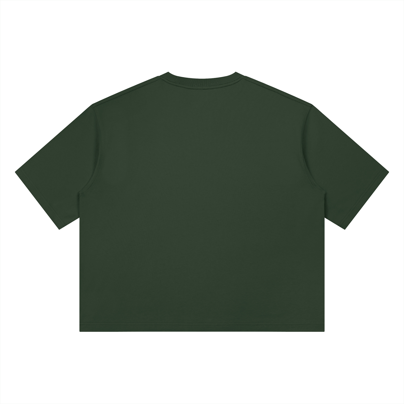Black heavyweight boxy T-shirt by RAREBINO with a relaxed fit and crew neckline, displayed on a plain background