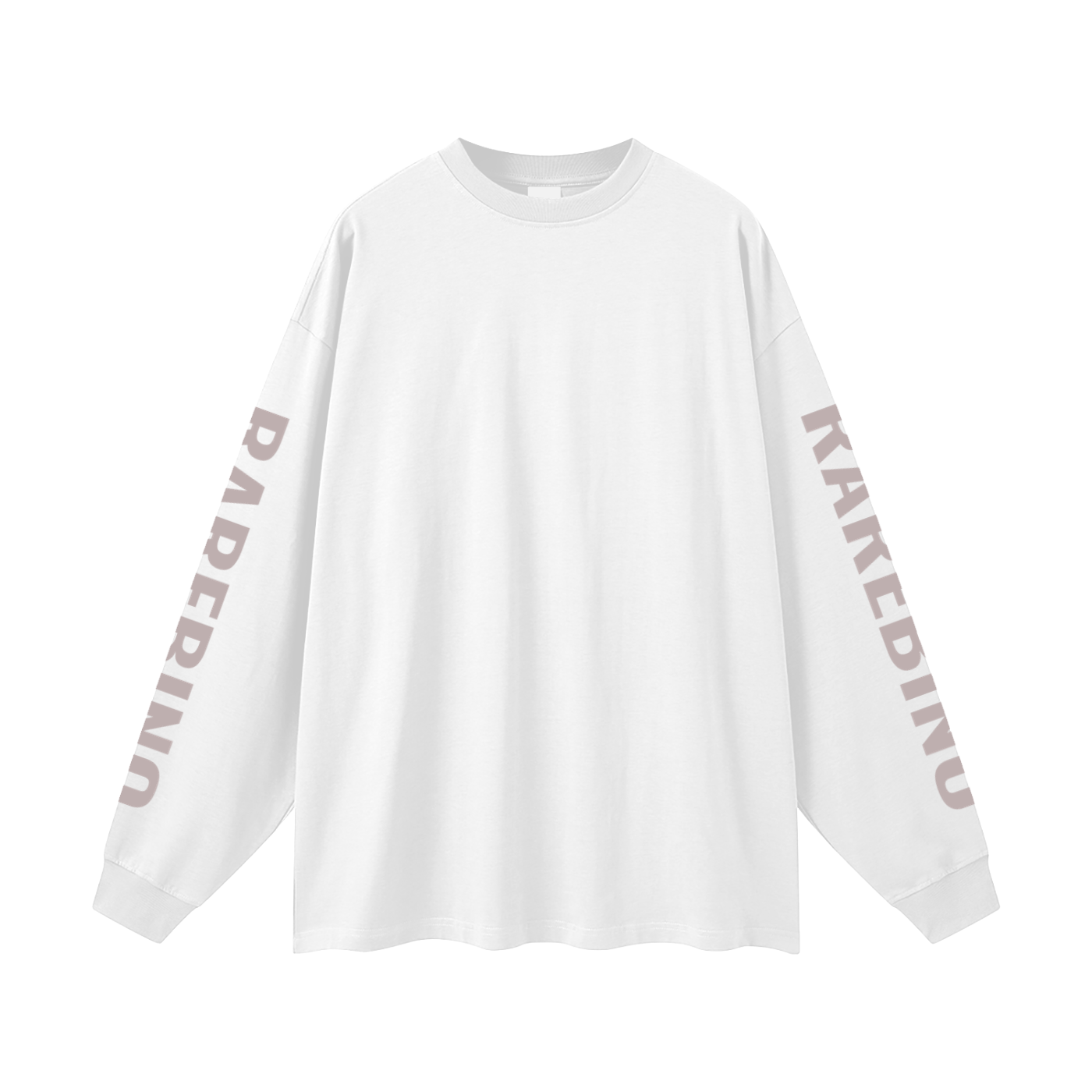 Oversized long sleeve T-shirt by RAREBINO in soft fabric with a relaxed fit, shown in a neutral color on a plain background.