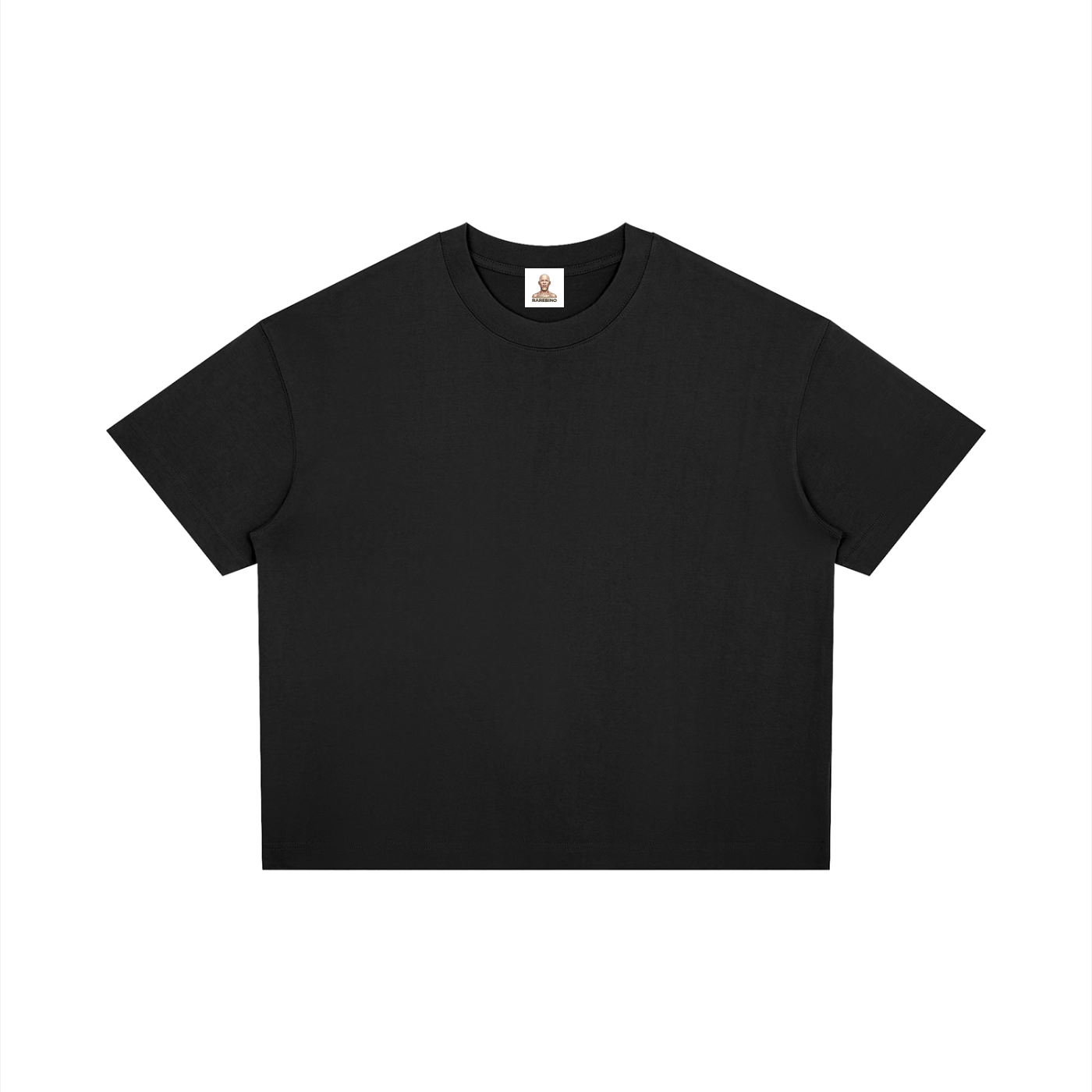 RAREBINO boxy drop shoulder T-shirt with a relaxed fit, featuring a casual style and neutral color, perfect for everyday wear.