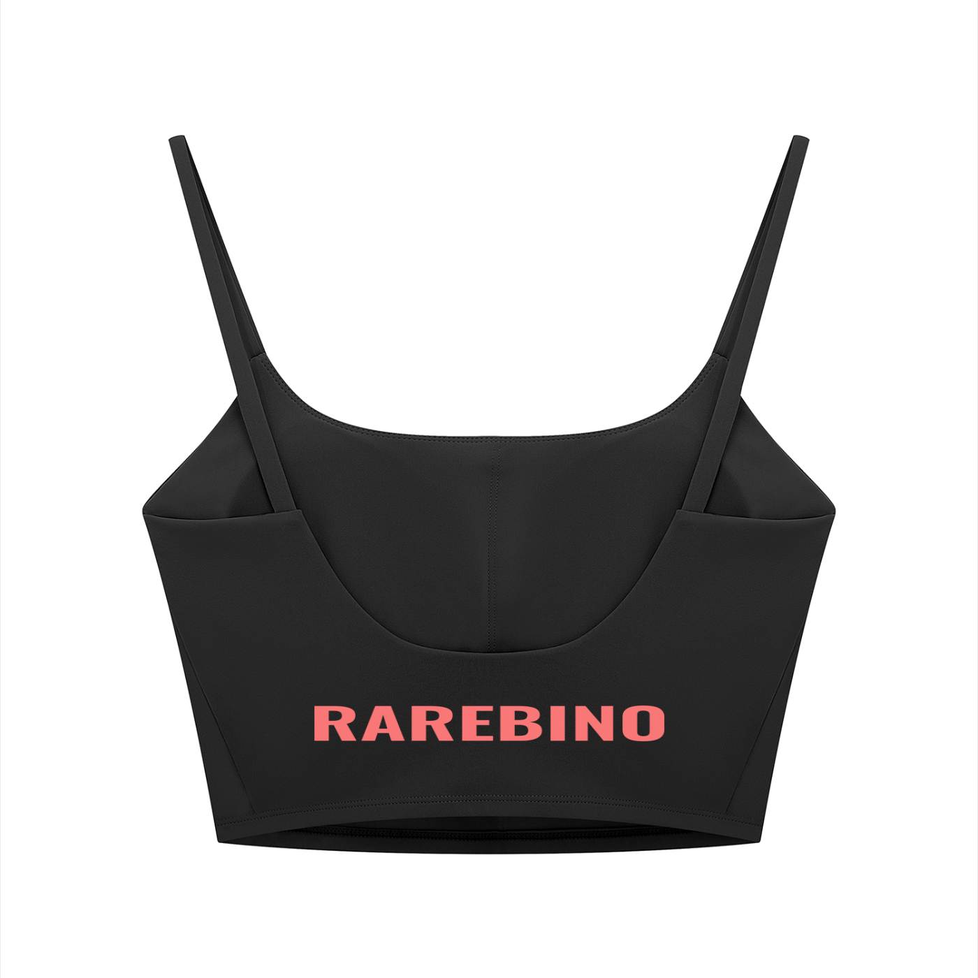Women's solid color sports bra by RAREBINO, featuring a comfortable fit and supportive design for active wear.