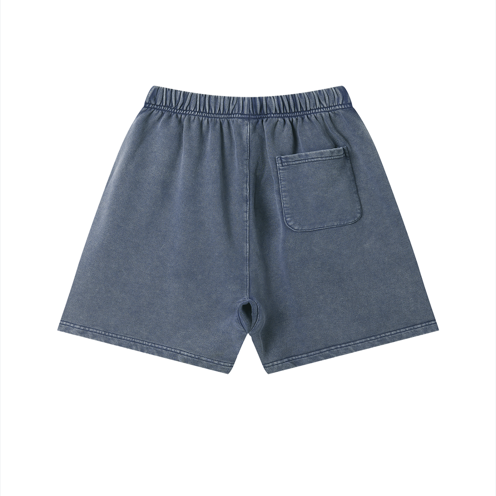 Vintage Wash Cotton Shorts by RAREBINO featuring a relaxed fit and distressed denim look.