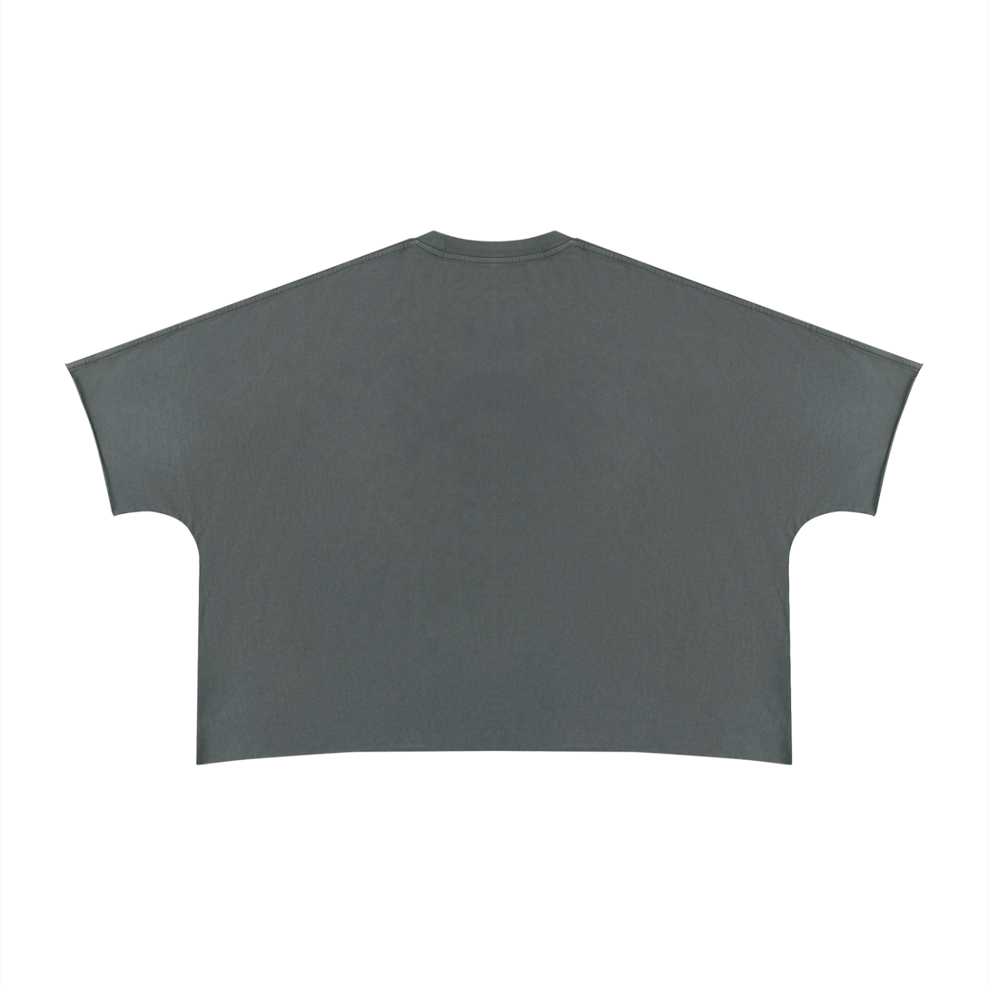 Black heavyweight boxy raw edge T-shirt by RAREBINO, featuring a relaxed fit and distressed raw hem for a casual look.