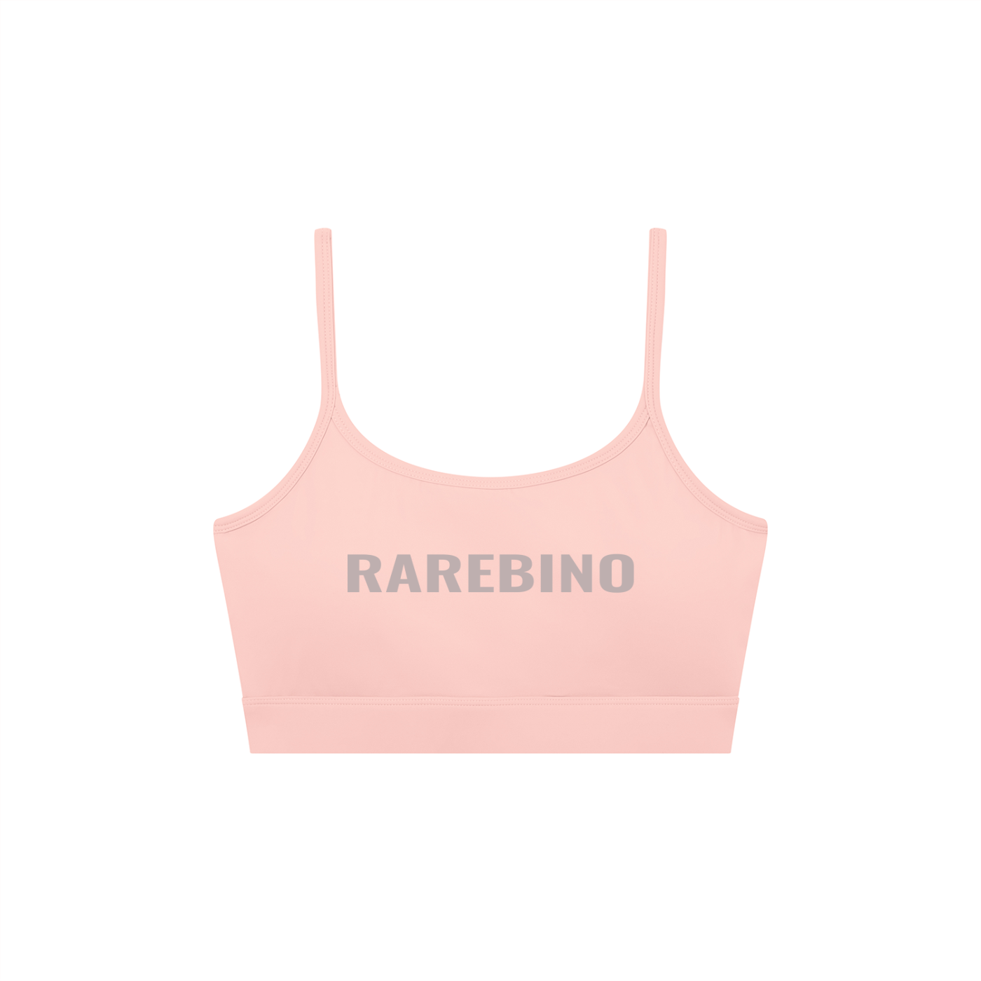 RAREBINO solid u-neck sports bra in black, featuring supportive design and comfortable fabric for active wear.