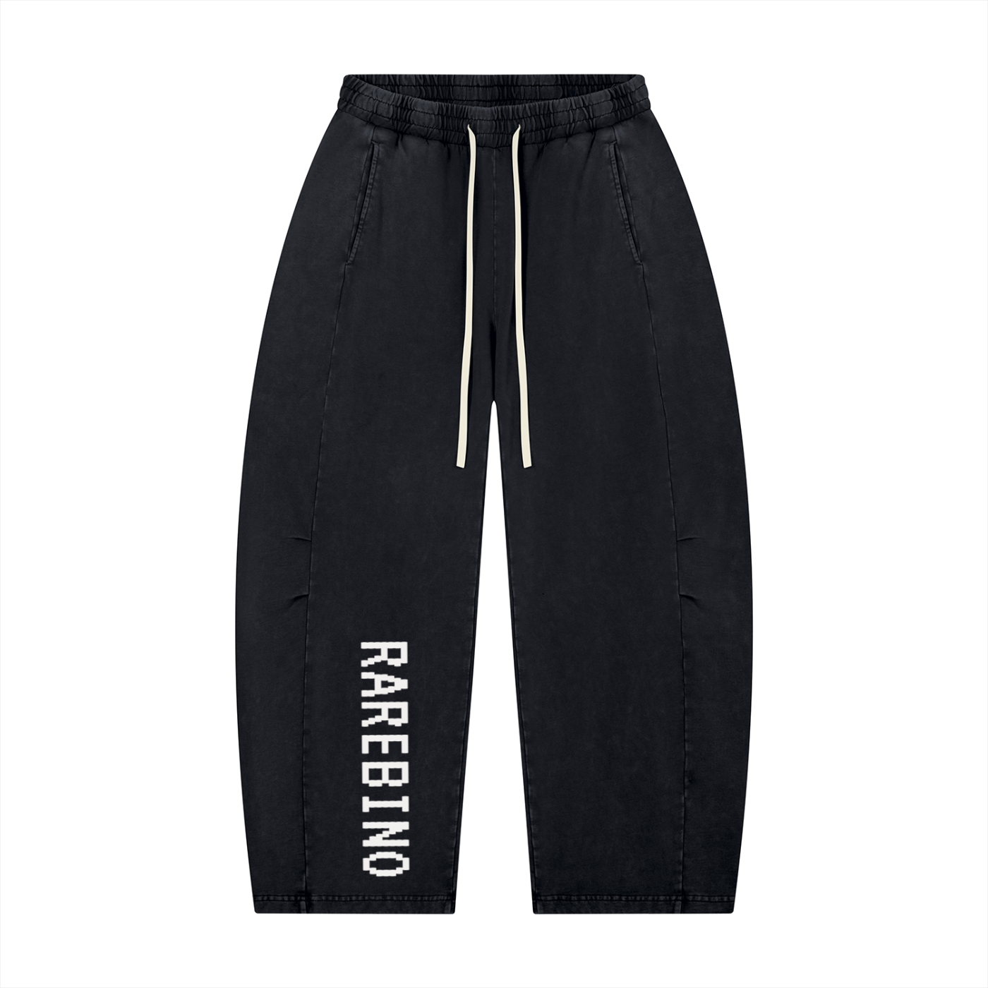 Rarebino mineral wash barrel leg pants featuring a relaxed fit and washed denim texture, shown in a casual style.
