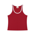 Color block cropped tank top by RAREBINO featuring vibrant color panels and a fitted sleeveless design.