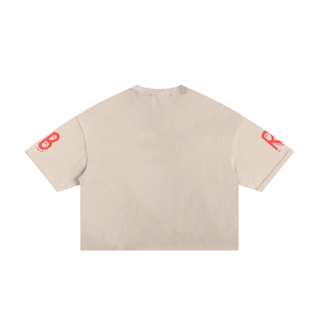 Rarebino classic frayed boxy tee with distressed hem, short sleeves, and relaxed fit, displayed on a neutral background.