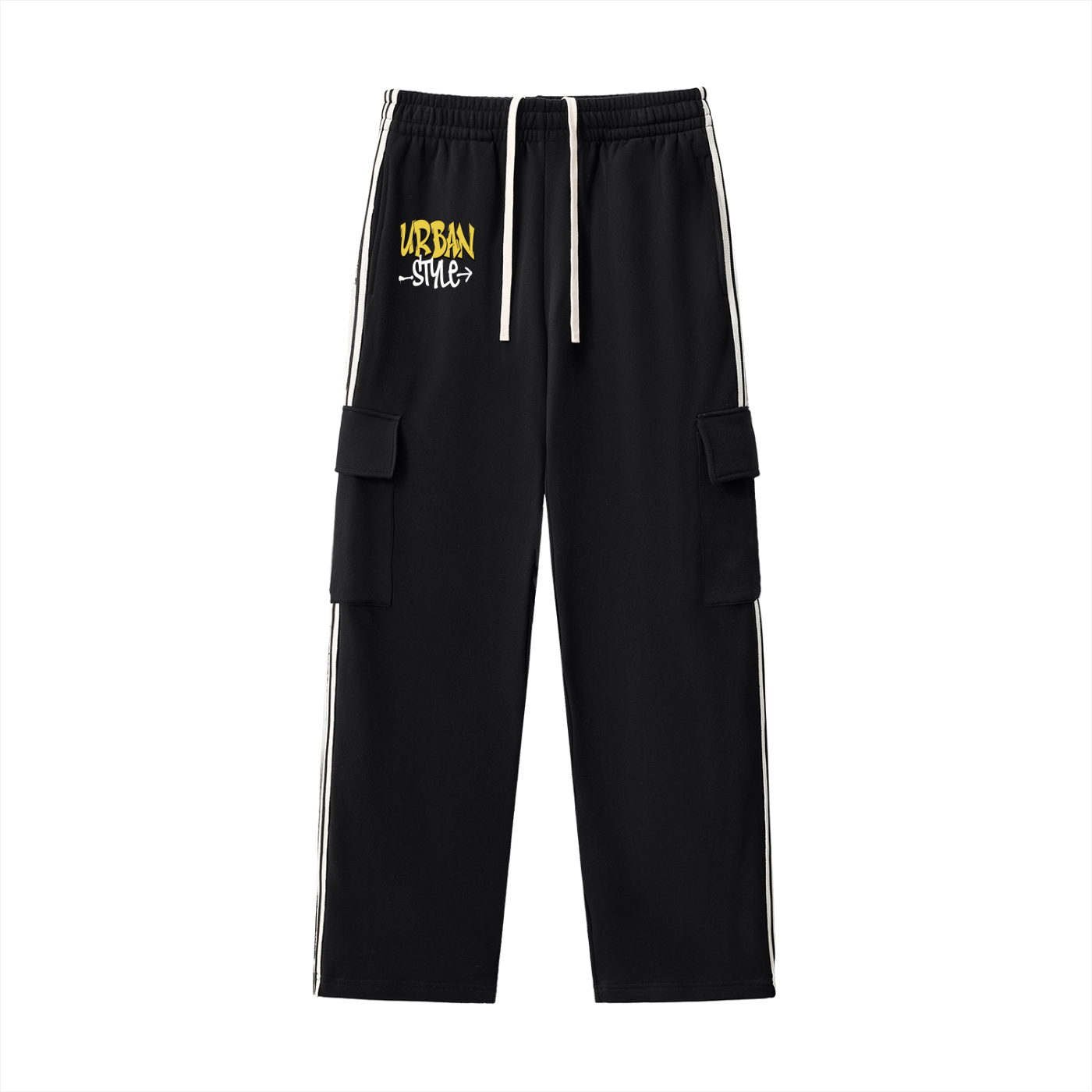RAREBINO side stripe straight-leg pants, stylish men's fashion featuring a sleek fit with contrasting side stripe details.