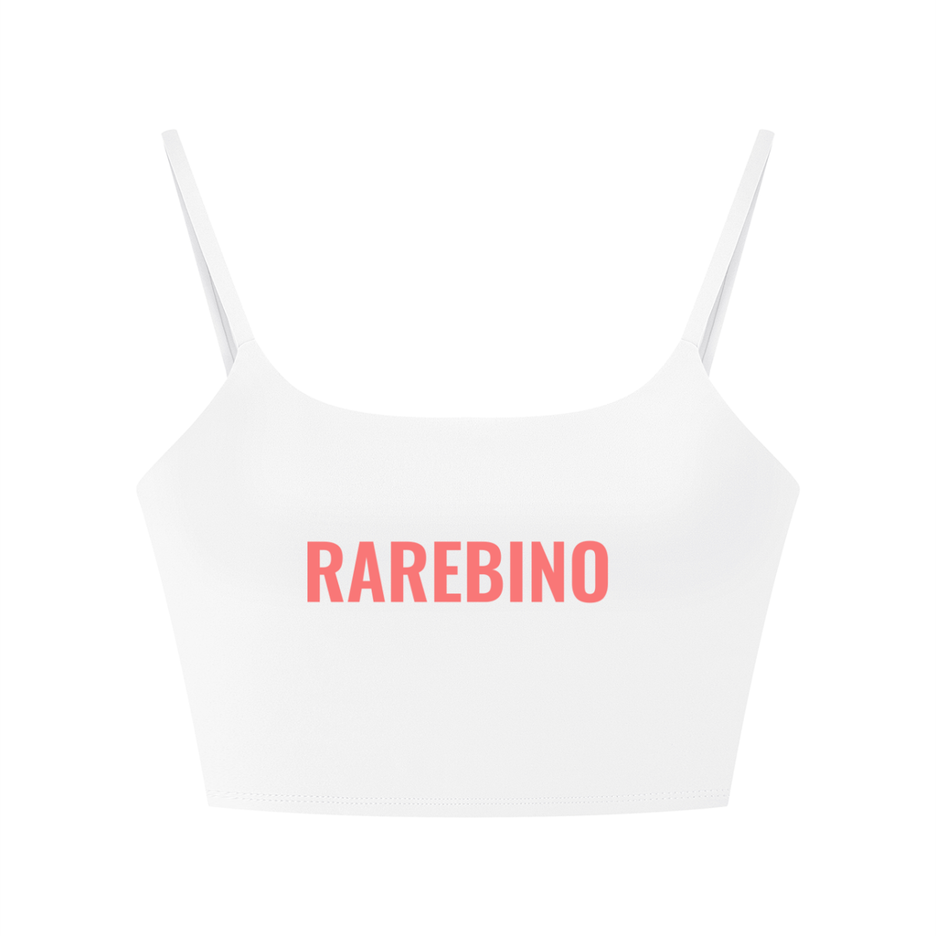 Women's solid color sports bra by RAREBINO, featuring a comfortable fit and supportive design for active wear.