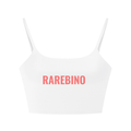 Women's solid color sports bra by RAREBINO, featuring a comfortable fit and supportive design for active wear.