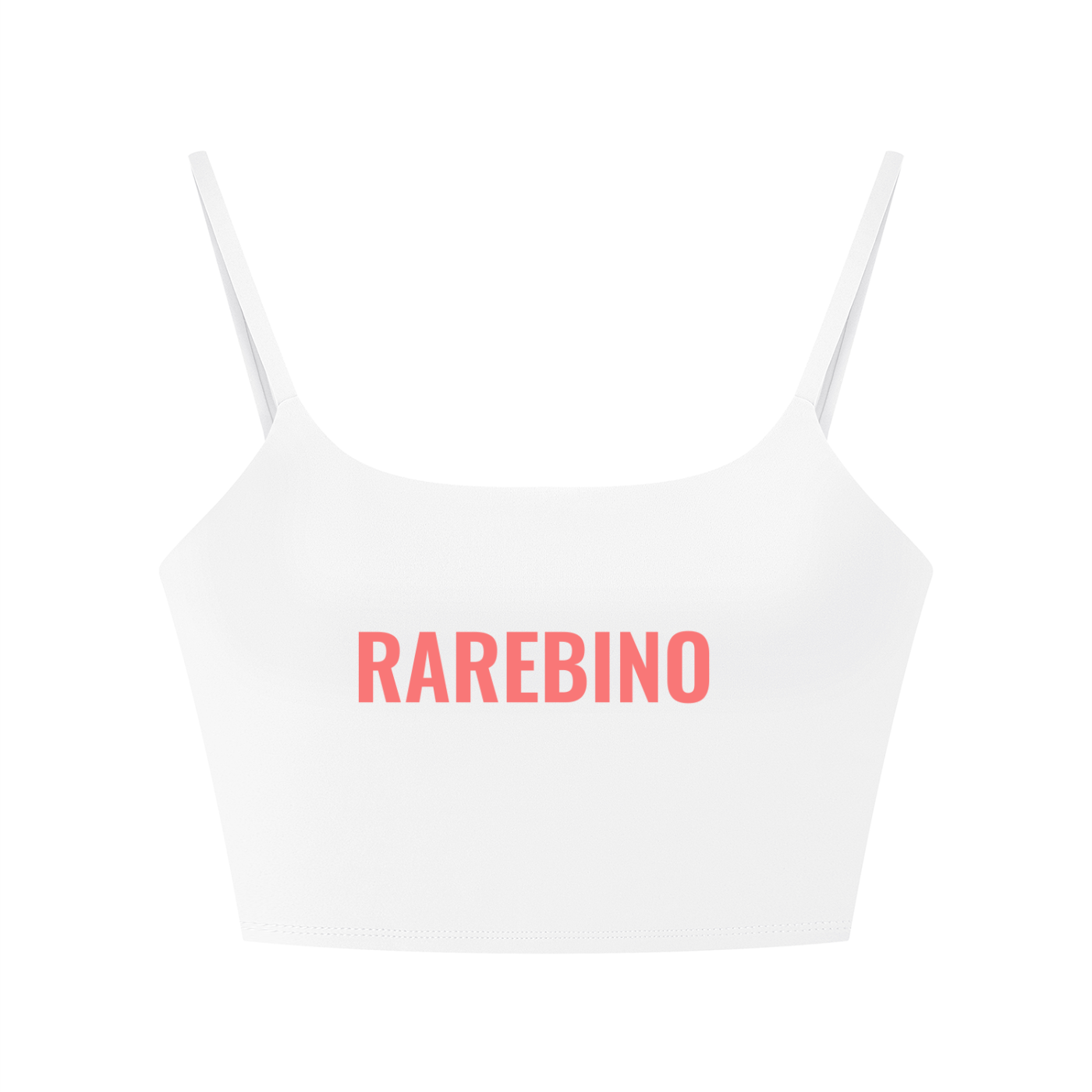 Women's solid color sports bra by RAREBINO, featuring a comfortable fit and supportive design for active wear.