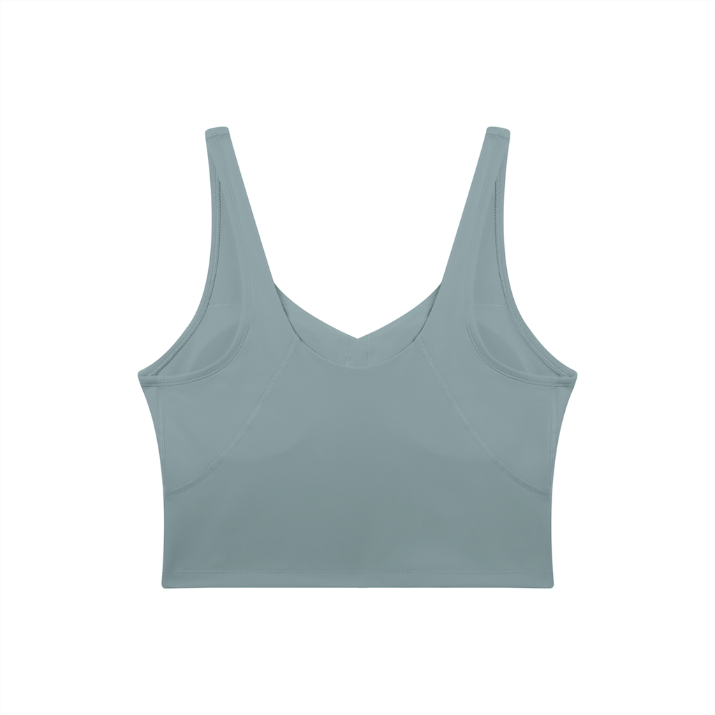 Rarebino V-neck yoga sports bra featuring a comfortable fit and breathable fabric, ideal for active workouts and yoga sessions.
