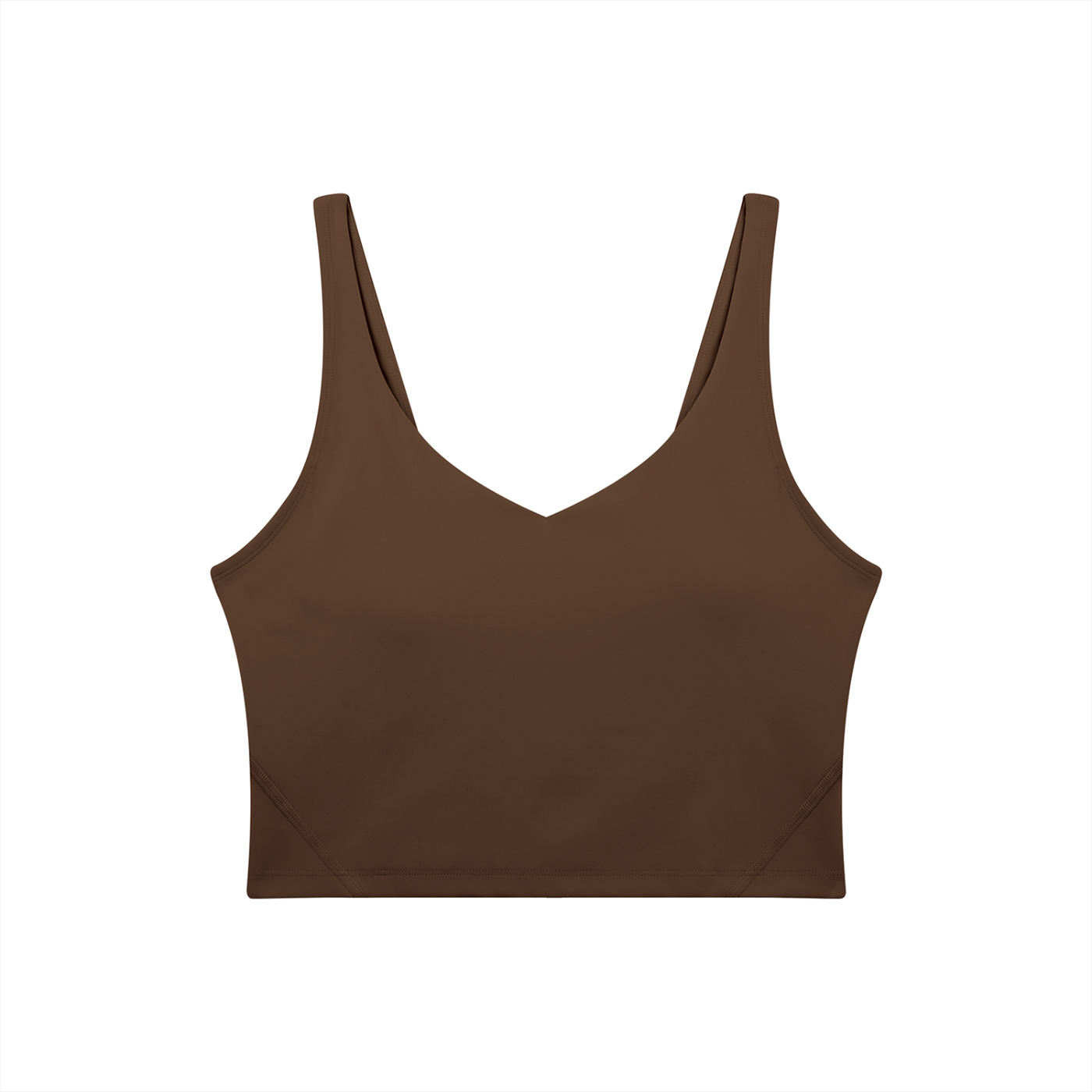RAREBINO V-neck yoga sports bra with supportive fit, shown in black with wide shoulder straps and seamless design for comfort.
