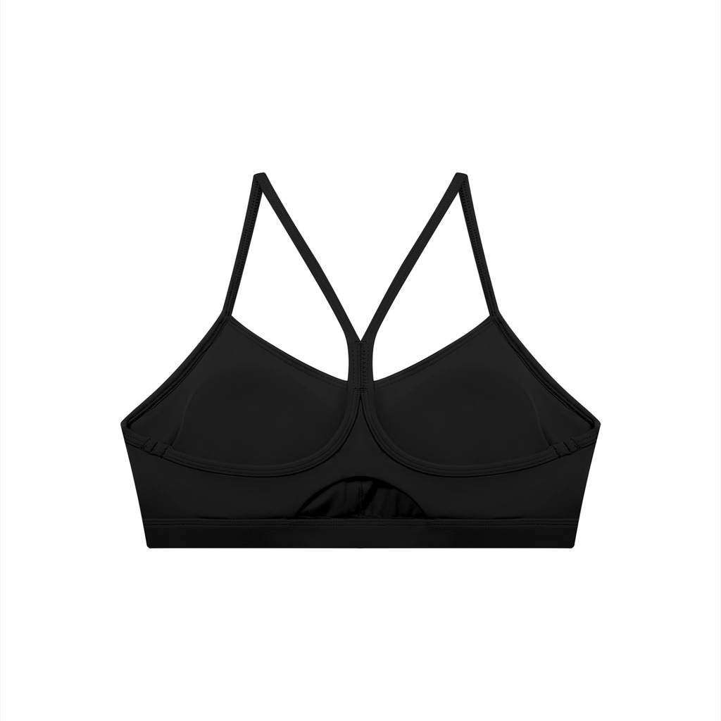 Women’s tight cropped sports bra by RAREBINO, shown in black with supportive fit and breathable fabric for active wear.