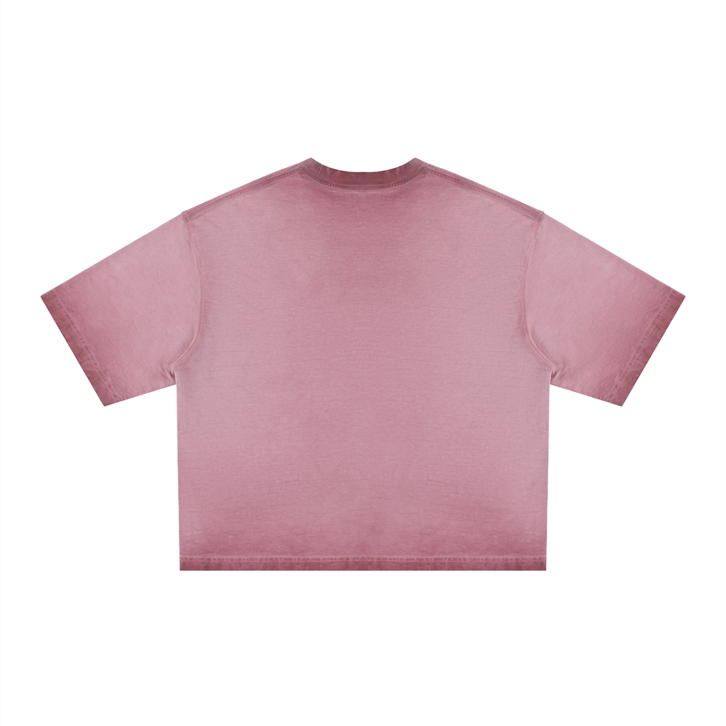 Reverse dyed boxy T-shirt by RAREBINO with a relaxed fit, featuring unique color variations and a casual, modern style.