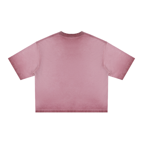 Reverse dyed boxy T-shirt by RAREBINO with a relaxed fit, featuring unique color variations and a casual, modern style.