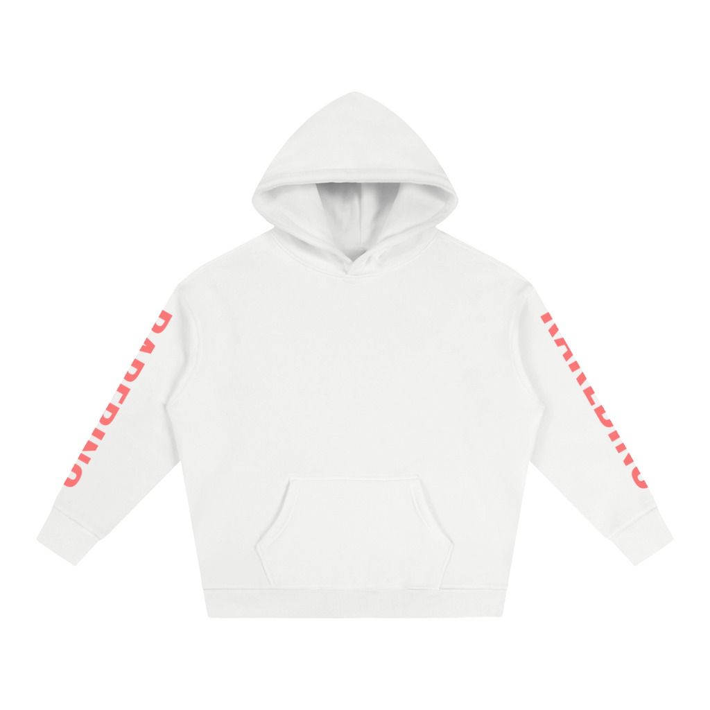 Oversize fleeced hoodie by RAREBINO, soft and cozy with a relaxed fit, shown in a front view with hood and long sleeves.