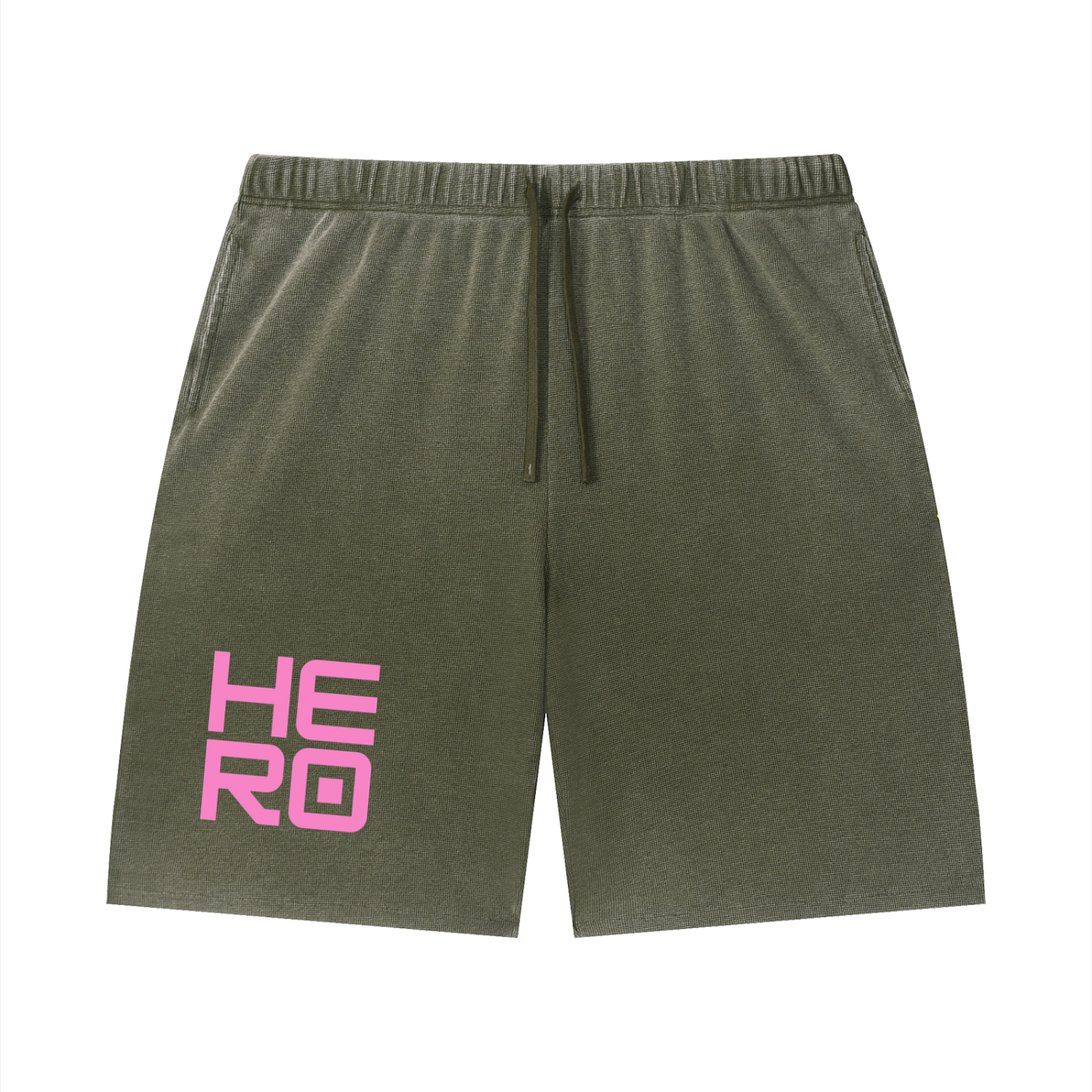 Rarebino Wash Sunfade Waffle Raw Hem Shorts shown in light blue with distressed raw hem and waffle texture fabric.