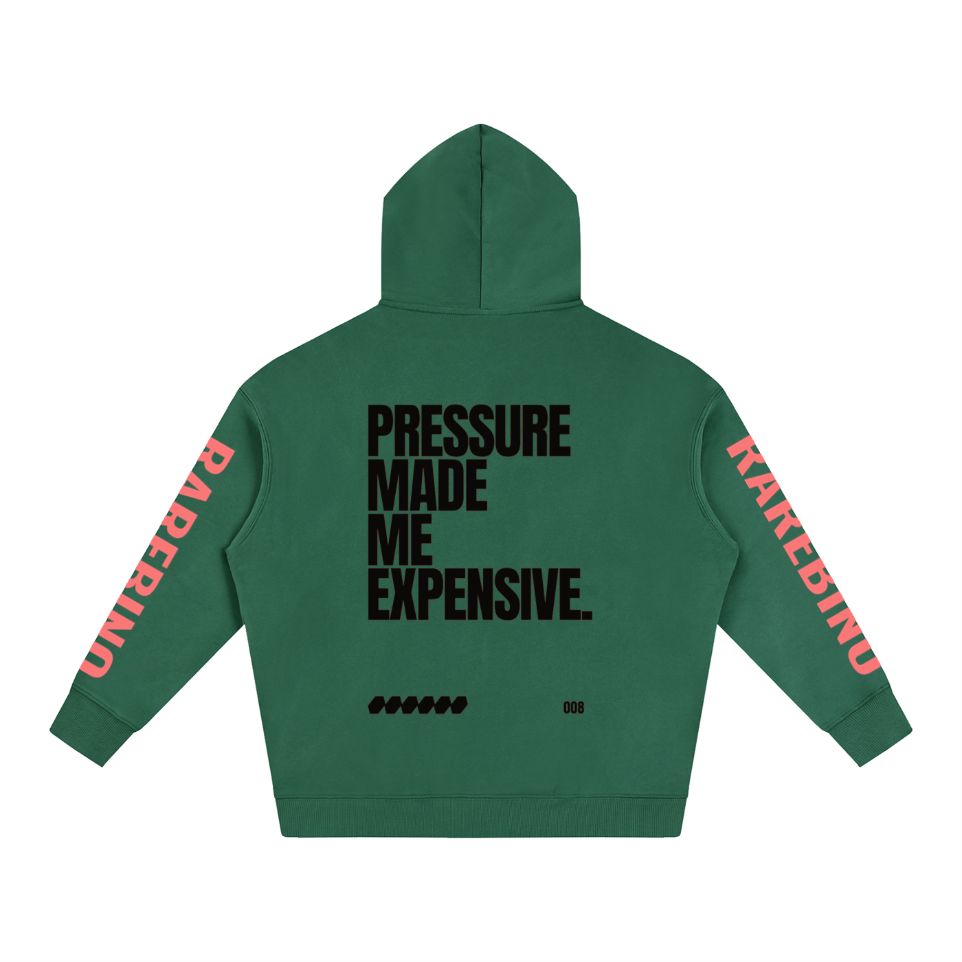 Oversize fleeced hoodie by RAREBINO featuring a cozy, relaxed fit and soft fleece material, shown in a front view.