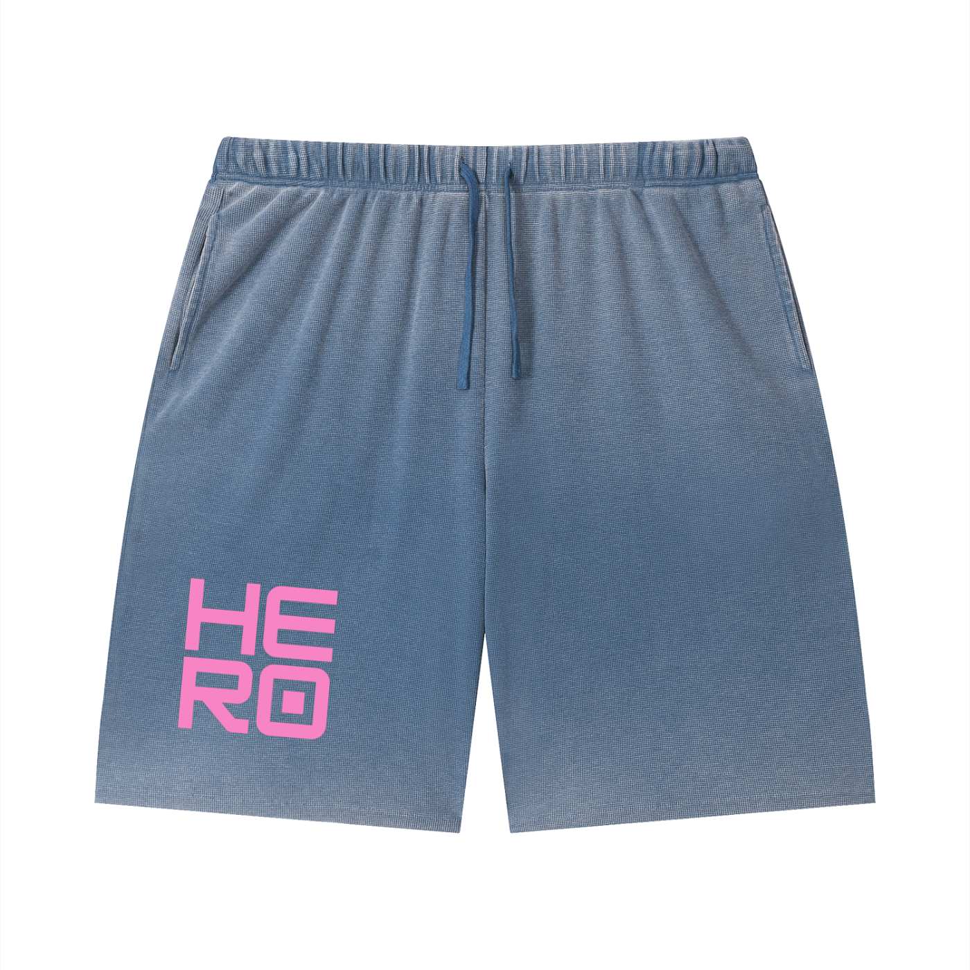 Rarebino Wash Sunfade Waffle Raw Hem Shorts featuring a distressed look, soft waffle fabric, and frayed raw hems.