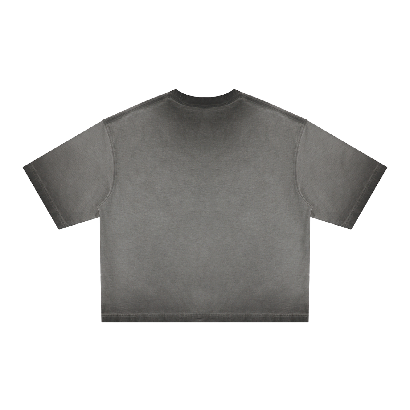 Reverse dyed boxy T-shirt by RAREBINO featuring a relaxed fit and unique color gradient, shown on a mannequin.