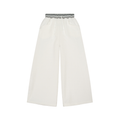 Striped waist wide-leg pants by RAREBINO, featuring high-rise fit and flowing fabric with bold vertical stripes.