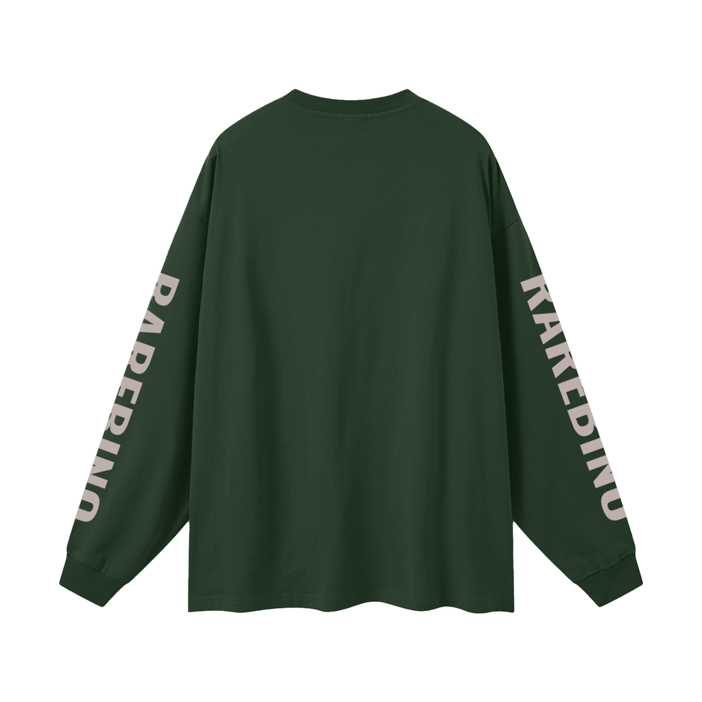 Oversized long sleeve T-shirt by RAREBINO, featuring a relaxed fit and soft fabric in a neutral color.
