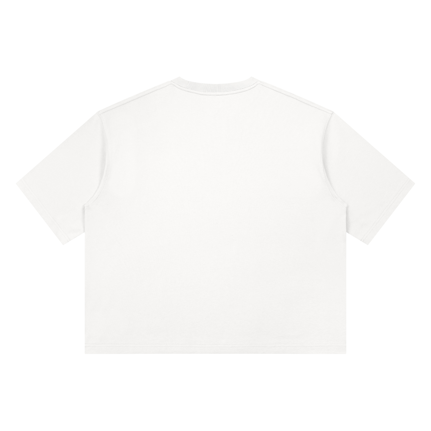Heavyweight boxy T-shirt by RAREBINO featuring a loose fit and durable fabric in natural tones, displayed flat on a plain background.
