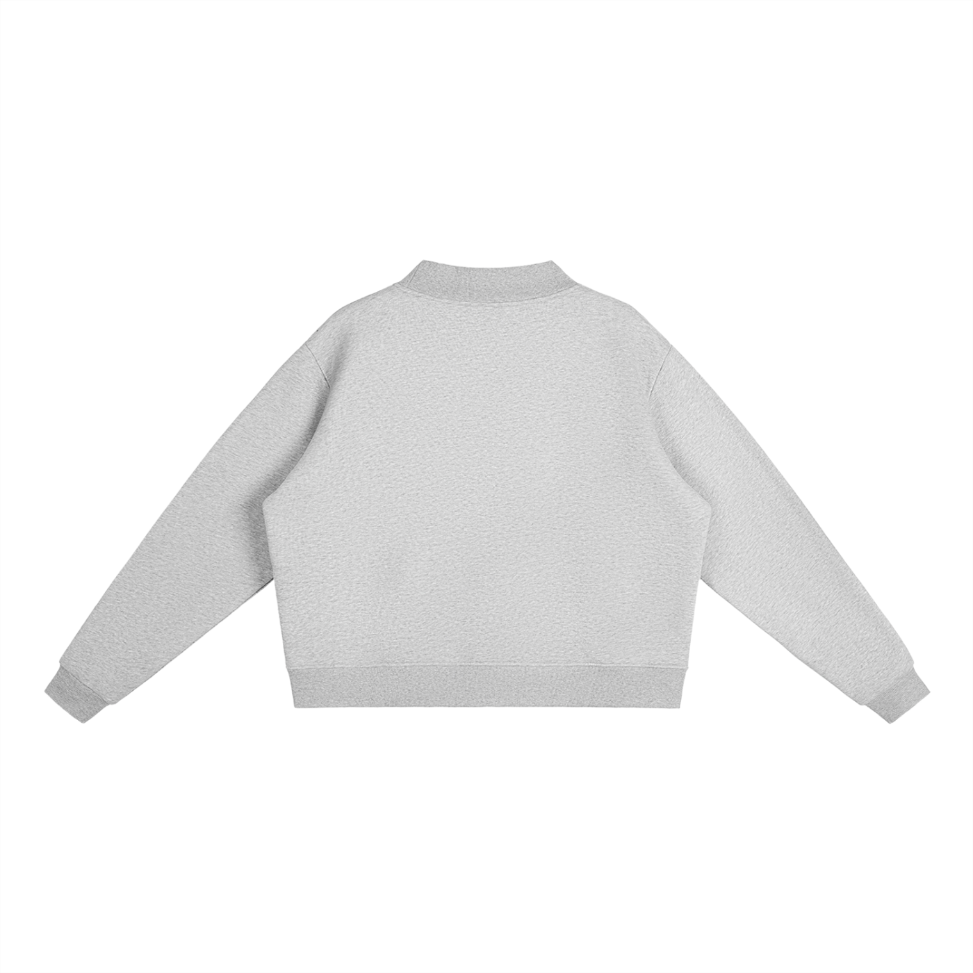 Rarebino Essential fleece mock-neck crew sweatshirt shown in soft fleece fabric with a classic crew neck design.