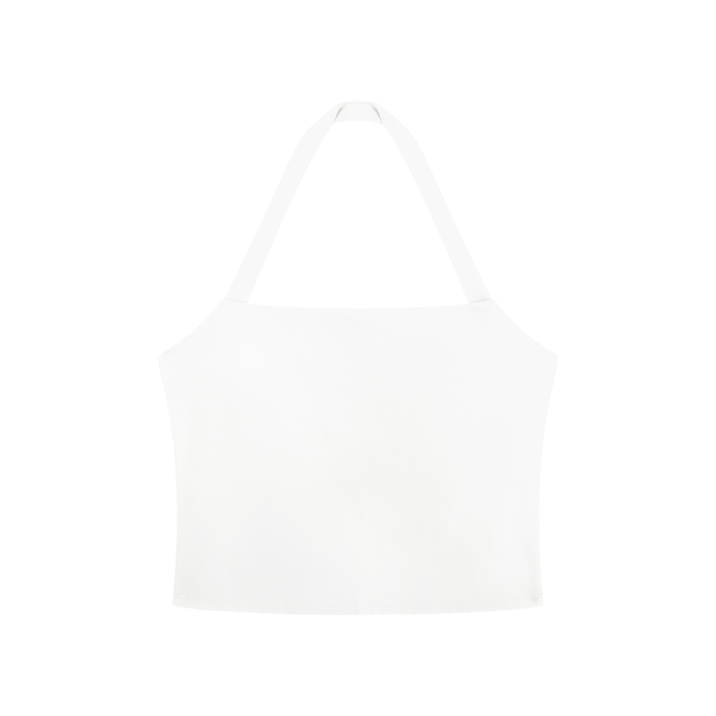 RAREBINO halter crop sports bra in black, featuring a supportive design with adjustable straps and breathable fabric.