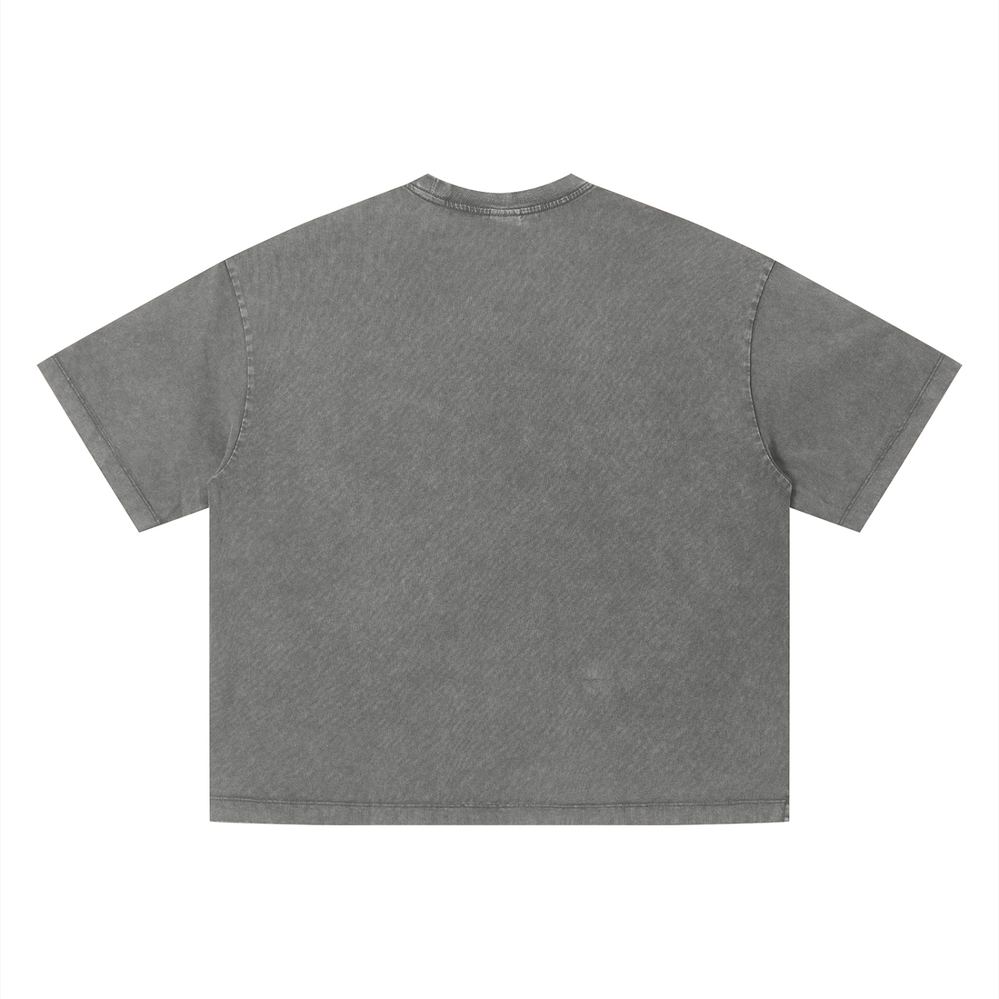 Vintage wash boxy T-shirt by RAREBINO featuring a relaxed fit and faded fabric, displayed on a hanger.