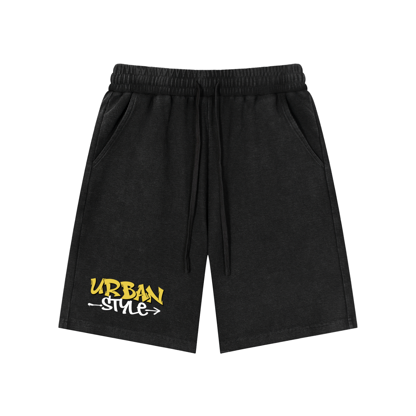 Rarebino Mineral Wash Waffle Knit Shorts in neutral tones, featuring a relaxed fit and textured waffle fabric for casual comfort.