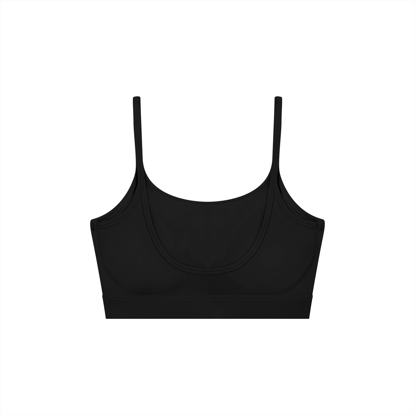 Solid U-neck sports bra by RAREBINO featuring a snug fit and supportive design in a neutral color.