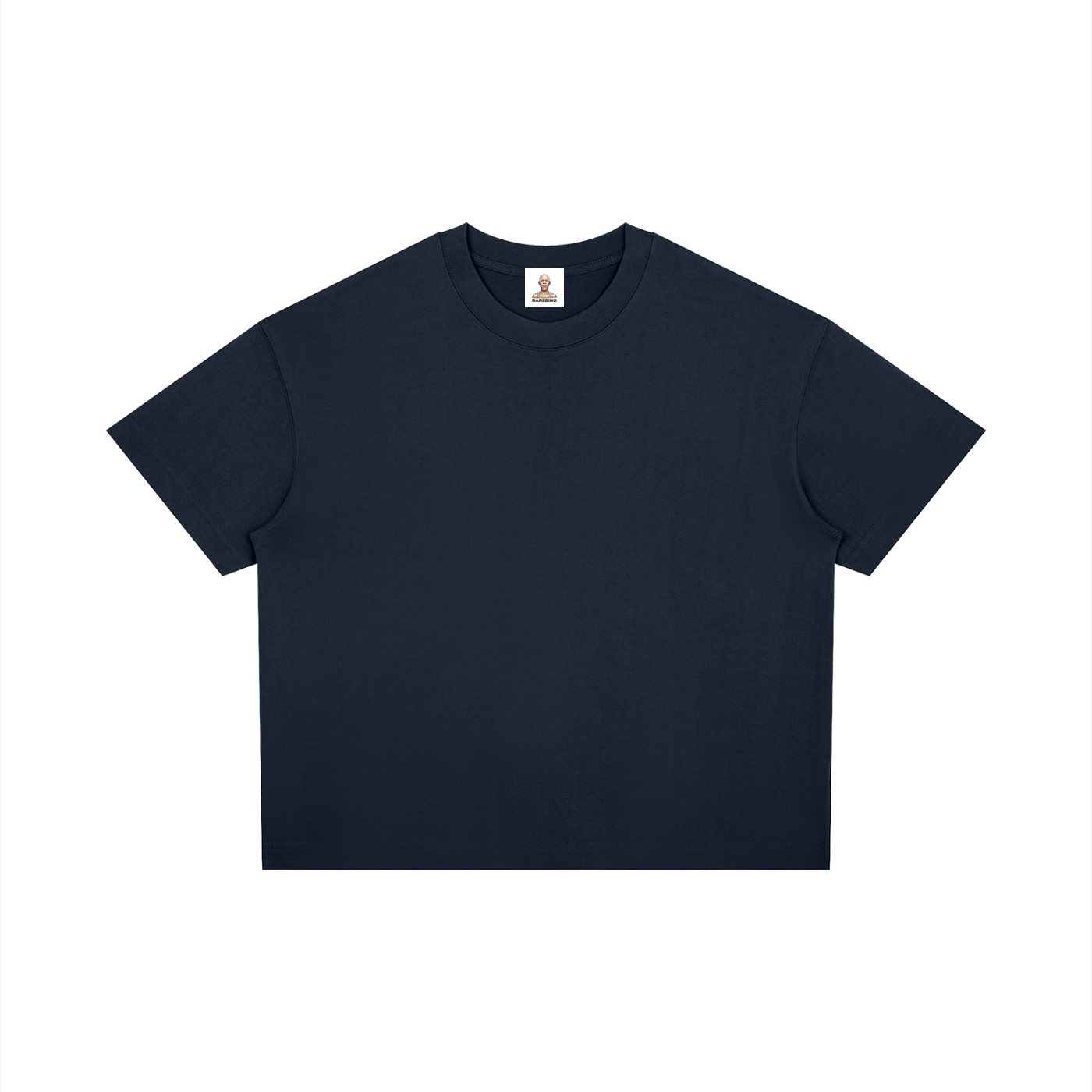 RAREBINO boxy drop shoulder T-shirt in a neutral tone, showcasing a relaxed fit and casual style on a white background.