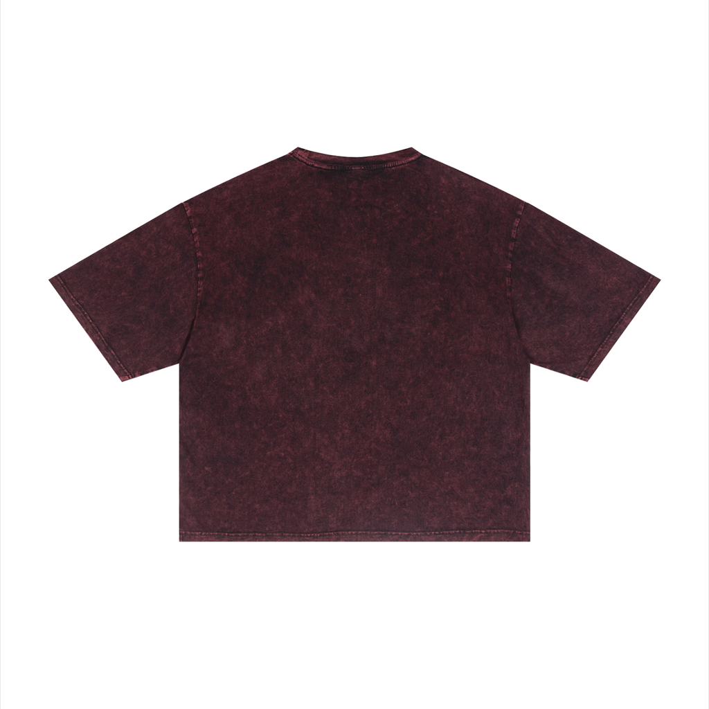 Mineral Wash Boxy T-Shirt by RAREBINO featuring a relaxed fit and soft, textured fabric in a casual style.