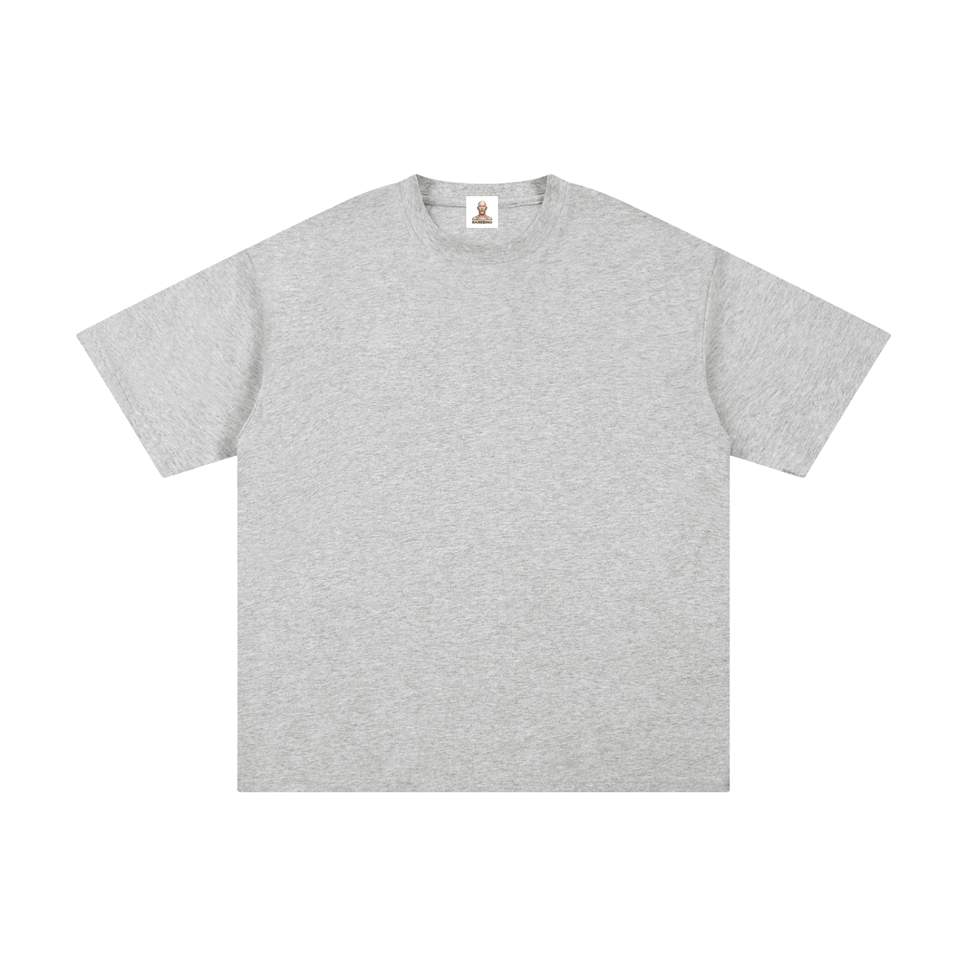 Pure white cotton T-shirt by RAREBINO, showing a close-up of the soft, breathable fabric and classic crew neck design.
