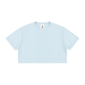 Mineral wash cotton crop T-shirt by RAREBINO featuring a relaxed fit and soft, textured fabric in a casual style.
