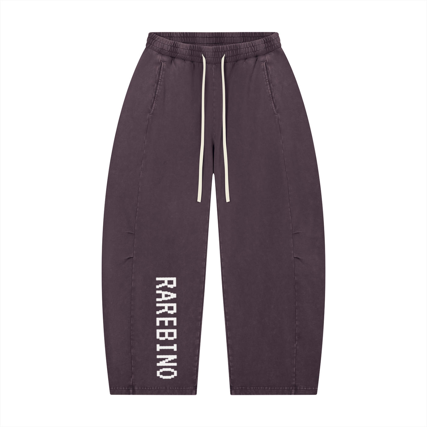 RAREBINO Mineral Wash Barrel Leg Pants showing a relaxed fit, light mineral wash fabric, and stylish barrel-style legs.