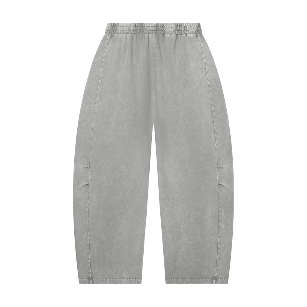 Mineral wash barrel leg pants by RAREBINO featuring a relaxed fit and stylish design, displayed on a white background.
