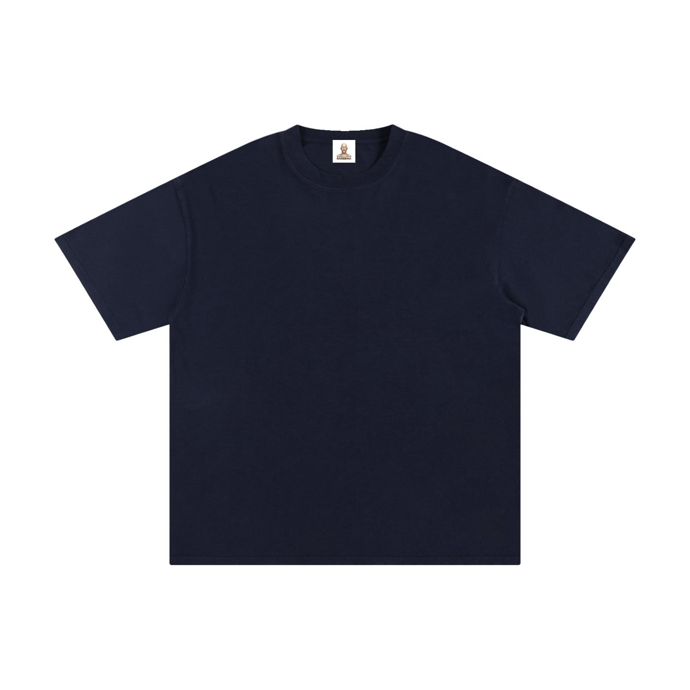 Pure white cotton T-shirt by RAREBINO, shown flat with short sleeves and crew neckline, emphasizing soft, breathable fabric.