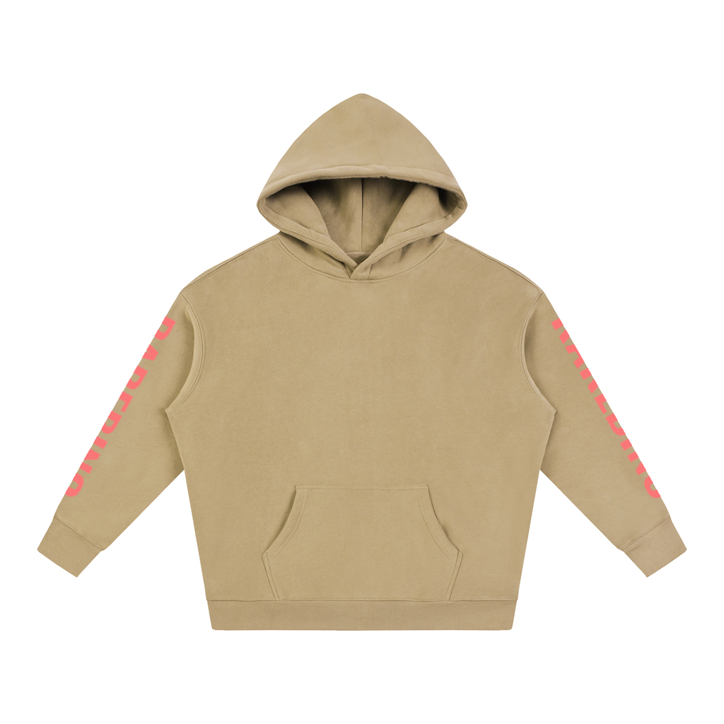 Oversize fleeced hoodie by RAREBINO with a cozy, thick fabric and relaxed fit, shown in a front view.