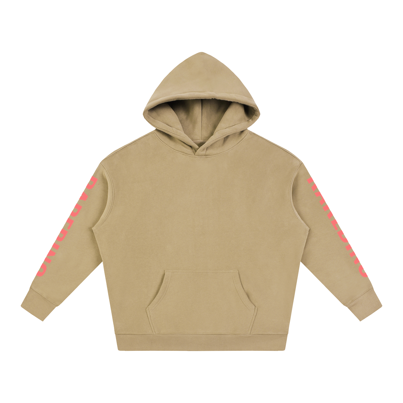 Oversize fleeced hoodie by RAREBINO with a cozy, thick fabric and relaxed fit, shown in a front view.