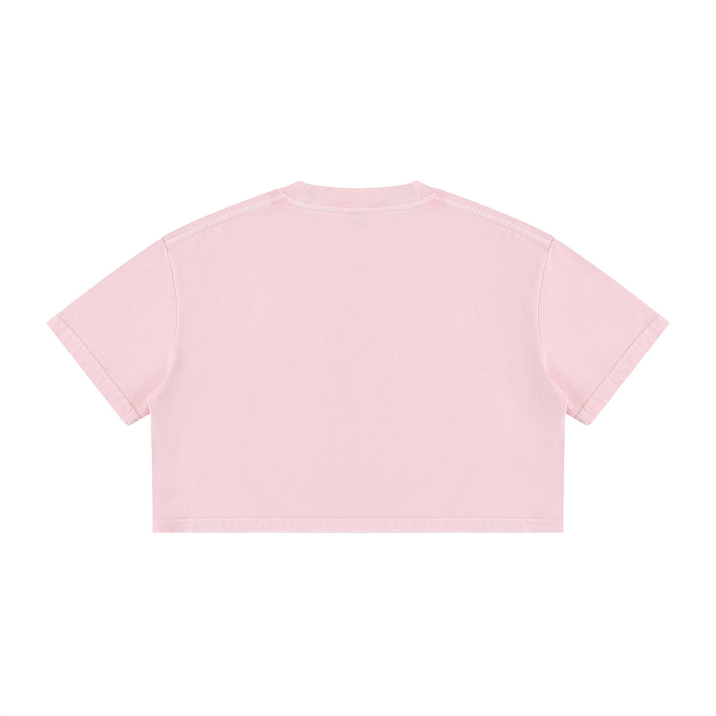 Mineral Wash Cotton Crop T-Shirt by RAREBINO, featuring a relaxed fit and soft fabric with a stylish cropped design.