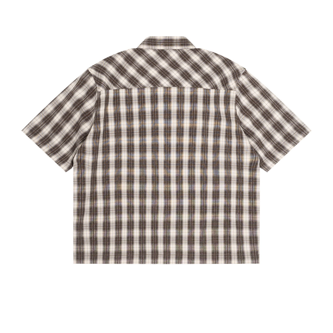 Boxy plaid short sleeve shirt by RAREBINO showing a classic red and black checked pattern on a casual fit.