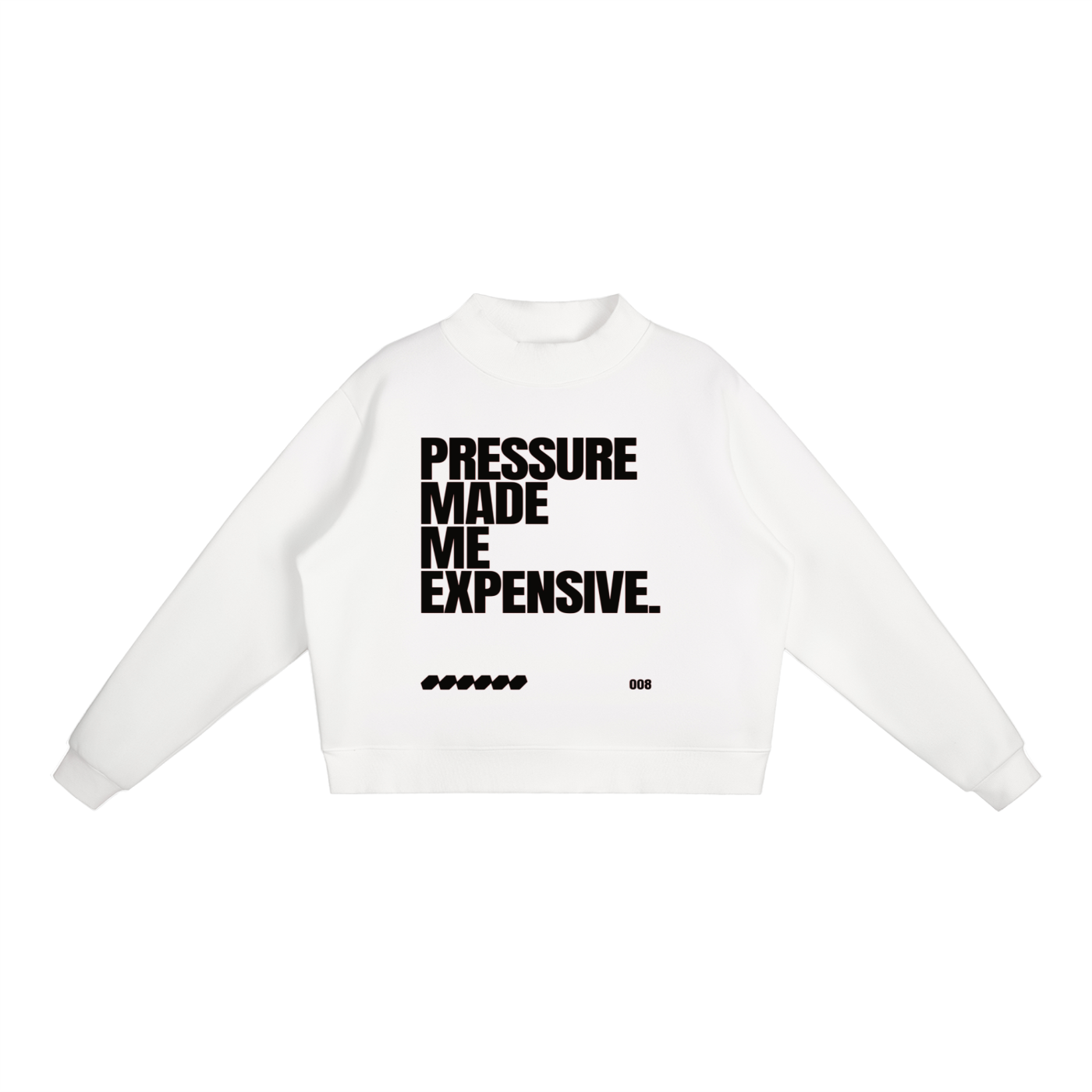 Rarebino Essential fleece mock-neck crew sweatshirt in soft fleece fabric, shown in a cozy, casual style.