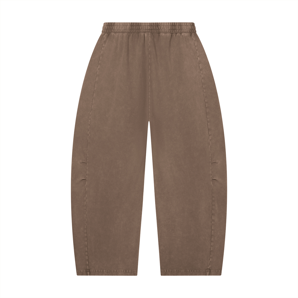 Mineral Wash Barrel Leg Pants by RAREBINO featuring a relaxed fit, barrel legs, and a casual denim style.