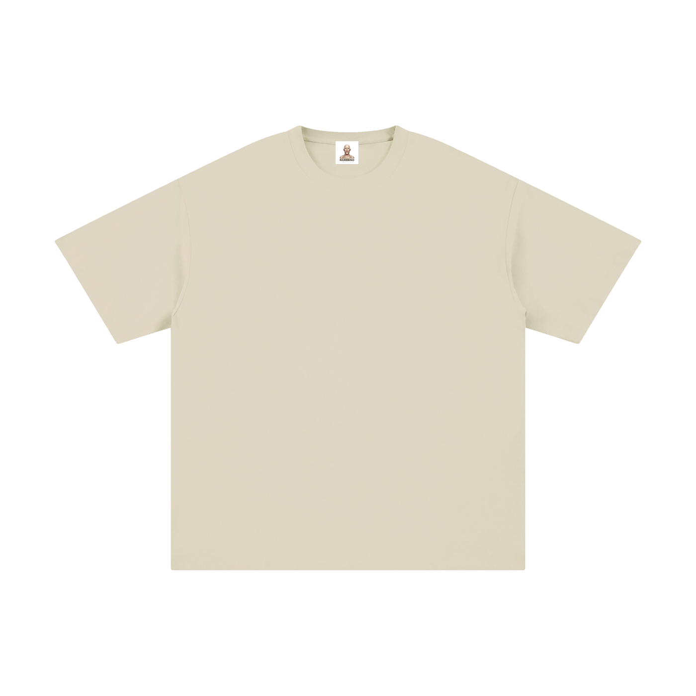 Pure white cotton T-shirt by RAREBINO, showcasing a comfortable fit with a round neckline and short sleeves.