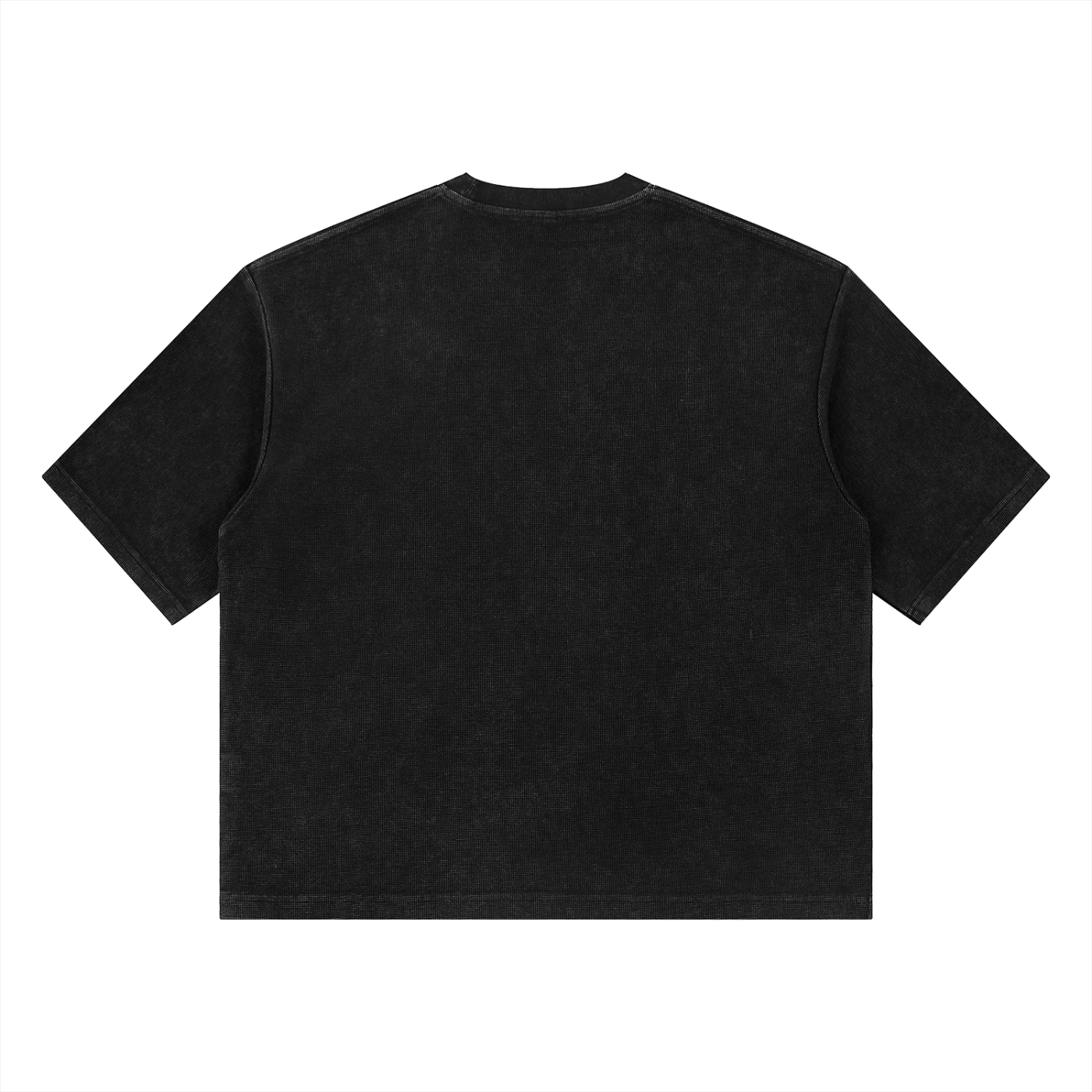 Mineral Wash Waffle Boxy T-Shirt by RAREBINO featuring a textured waffle fabric in a boxy fit.