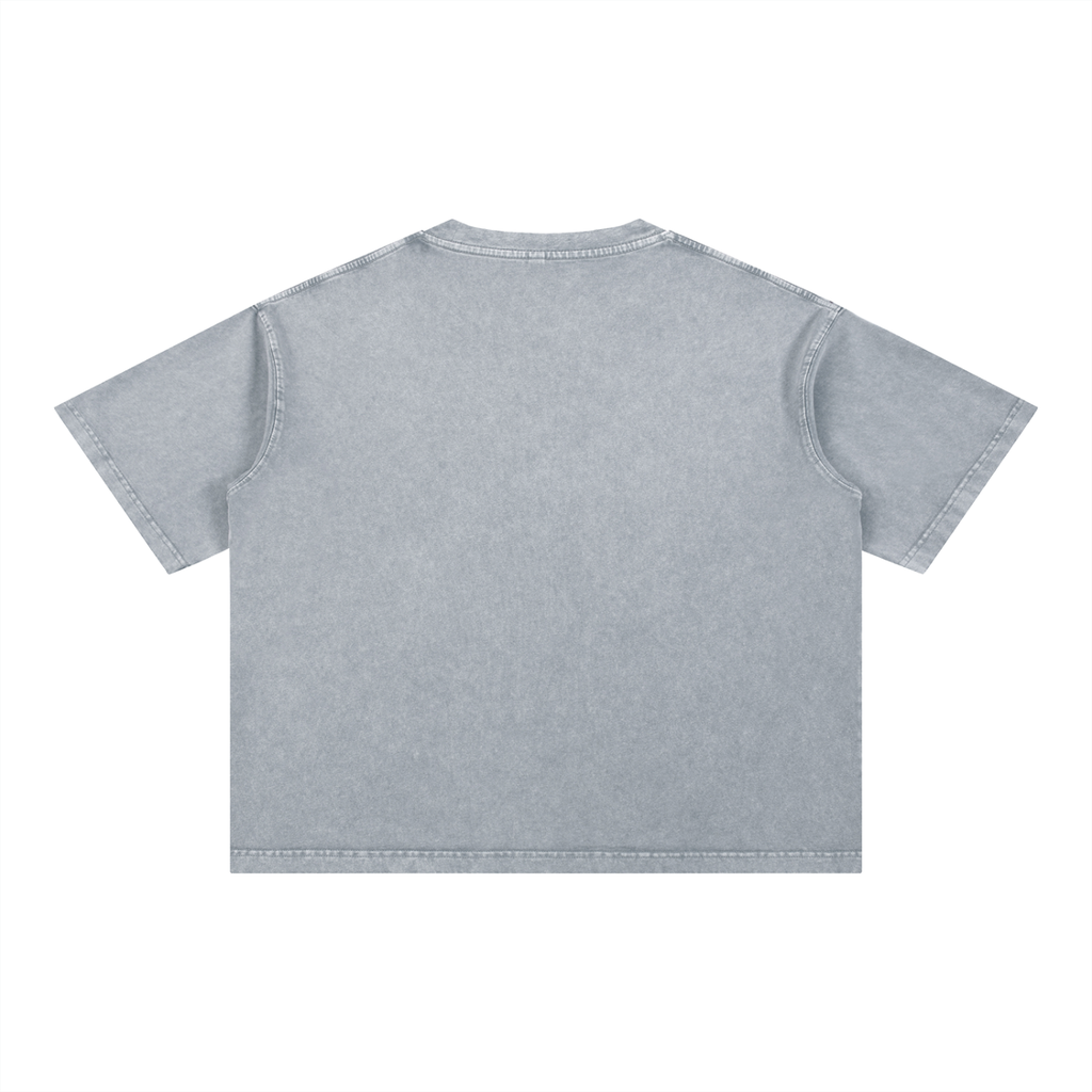 Rarebino Mineral Wash Boxy Cotton T-Shirt, front view showing soft, washed fabric and relaxed fit in natural light.
