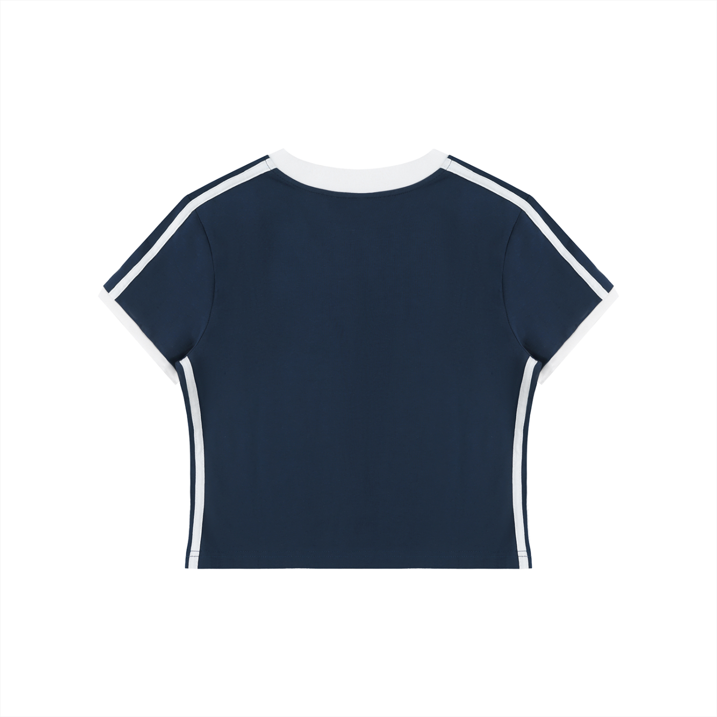 Retro Binding V-Neck Crop T-Shirt by RAREBINO, featuring a stylish V-neck design and cropped fit with retro-inspired details.