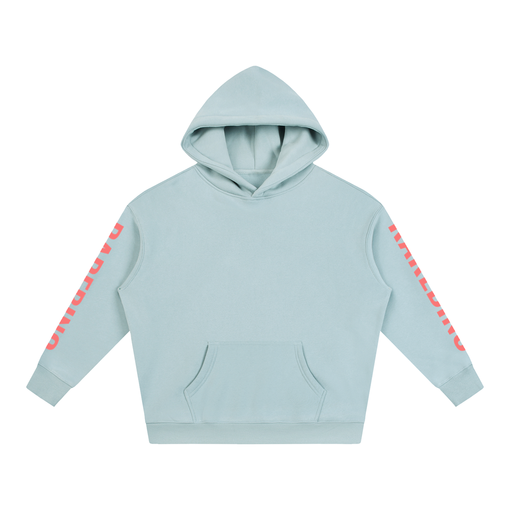 Oversize RAREBINO fleeced hoodie with a relaxed fit, featuring soft fabric and a cozy hood, ideal for casual wear.